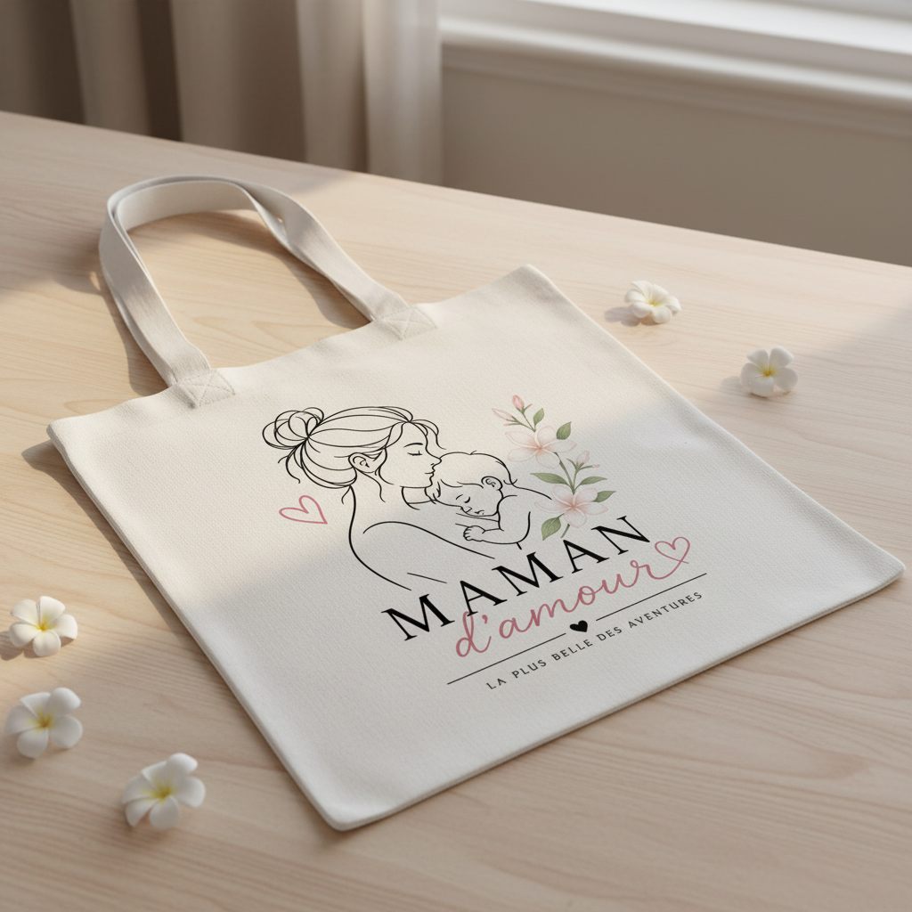 Tote bag lifestyle - fleurs blanches