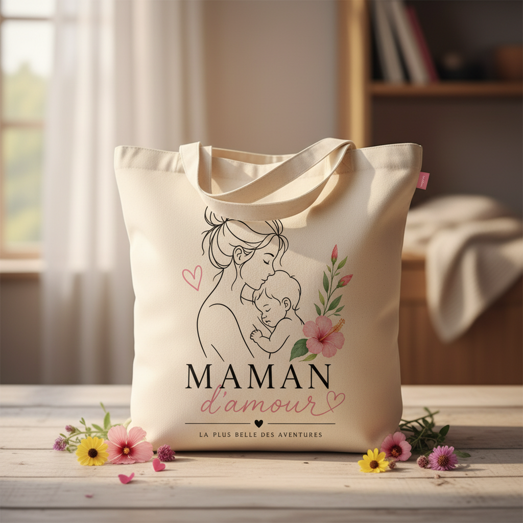 Tote bag lifestyle - fleurs champêtres