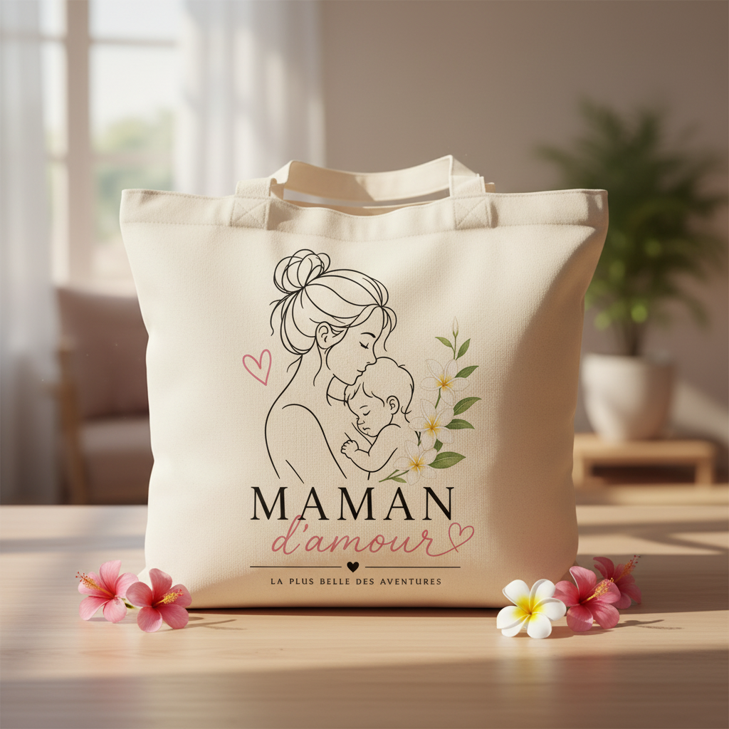Tote bag lifestyle - hibiscus rose