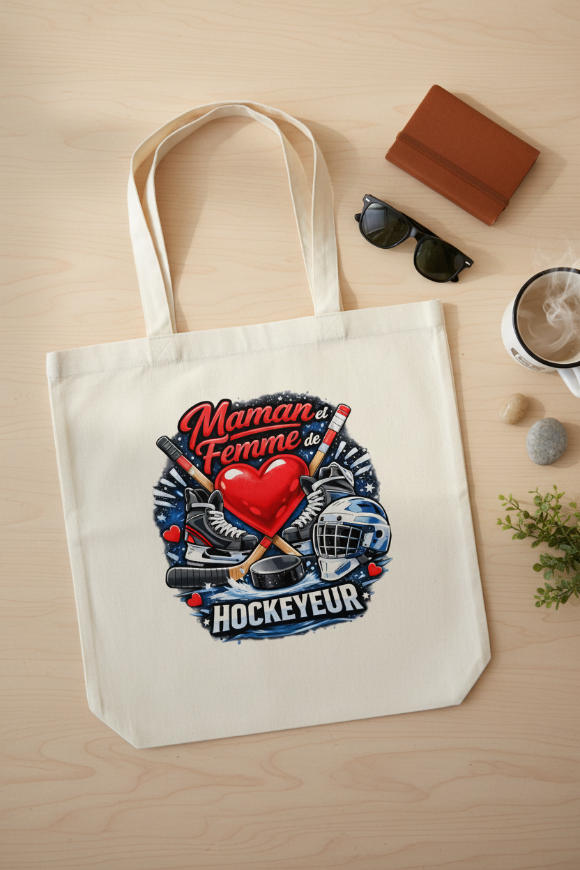 Tote Bag Maman et Femme de Hockeyeur